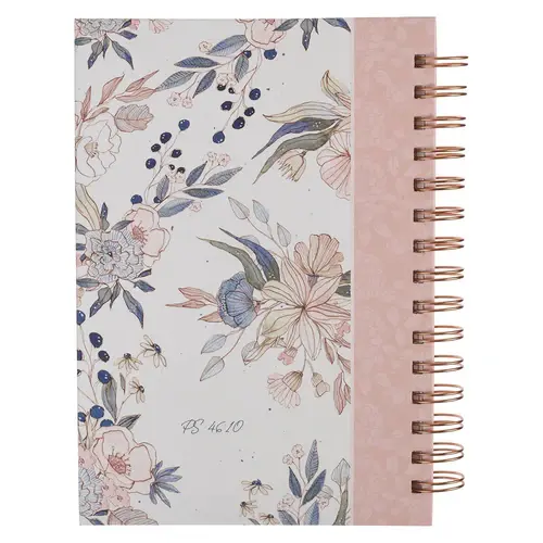 Pink Blue Floral Be Still Journal Wirebound2.webp