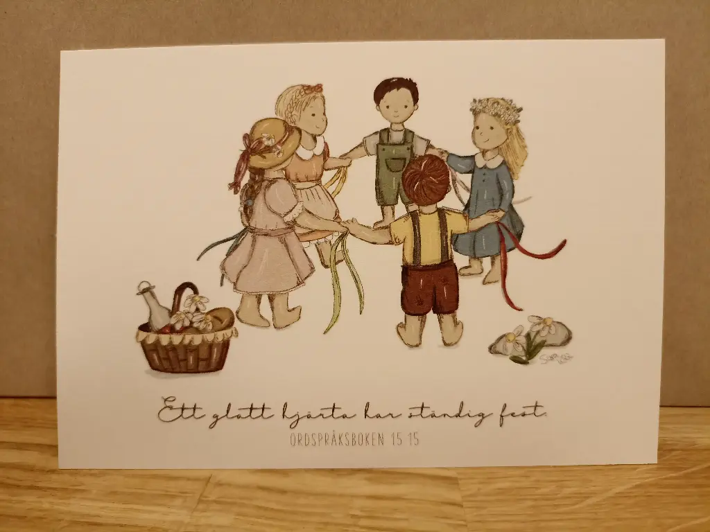 Motivkort – Ett glatt hjärta har ständig fest