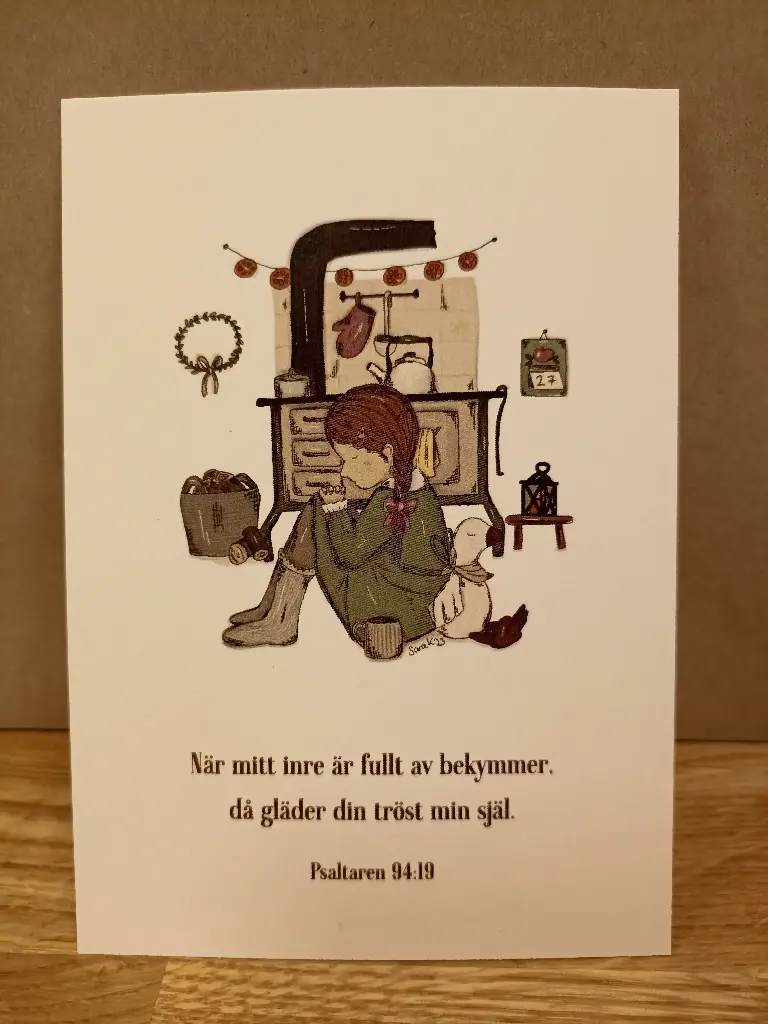 Vykort – När mitt inre är full av bekymmer (flicka)