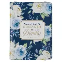 Anteckningsbok – Strength and Dignity, Ords 31:25, skinn med dragkedja