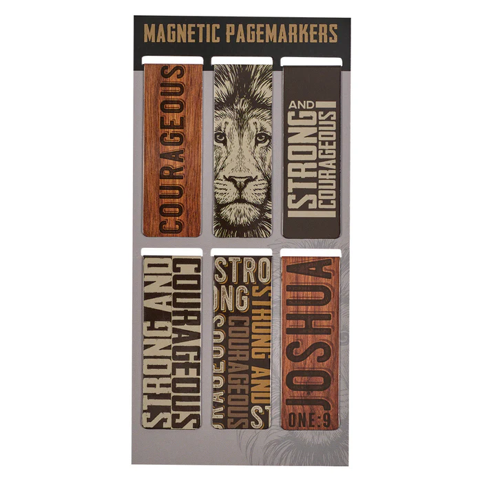 Magnetiska bokmärken – Strong and Courageous, set om 6 stycken