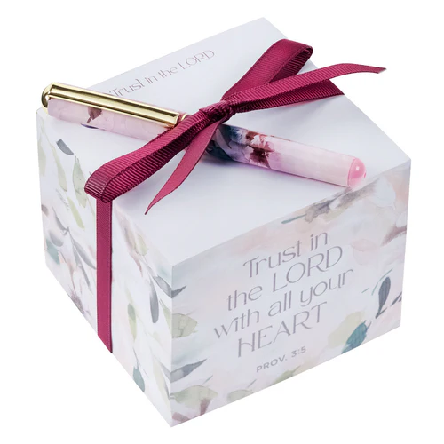 Anteckningsblock – Trust in the Lord, med penna