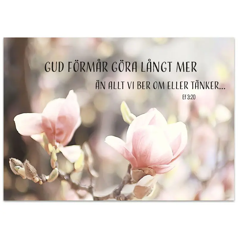 Vykort – Gud förmår göra långt mer …
