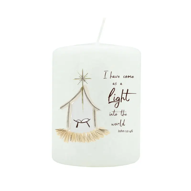 Blockljus – Julkrubba "I have come as a light into the world"