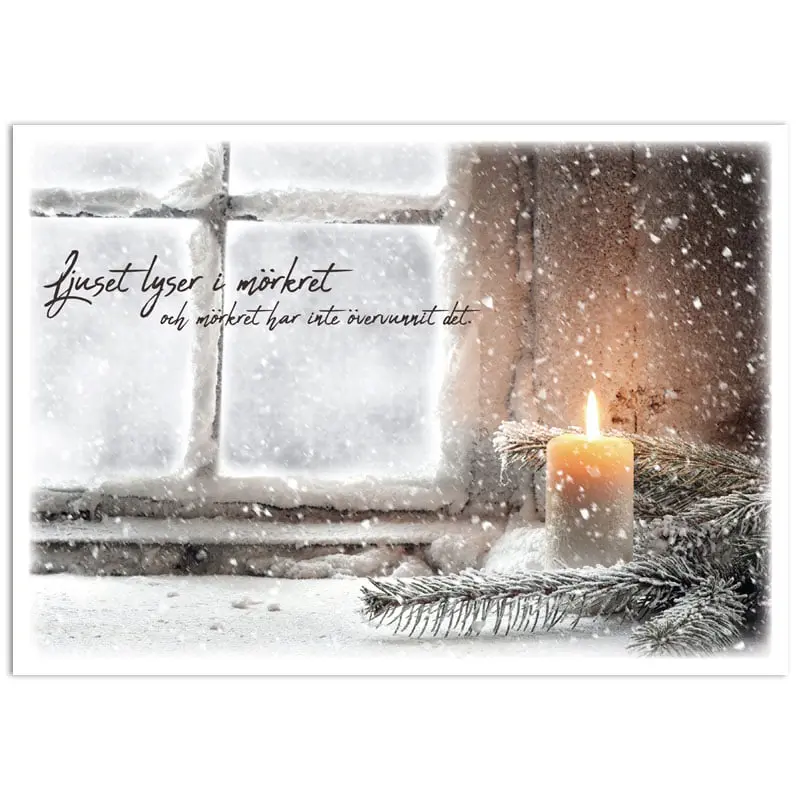 Dubbelt julkort – Ljuset lyser i mörkret