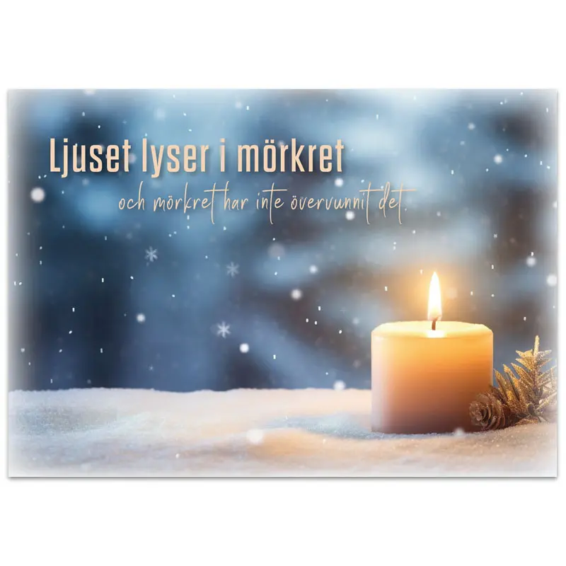 Julkort – Ljuset lyser i mörkret 