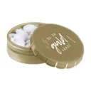 Plåtask med mintpastiller – Du är guld värd (guld)