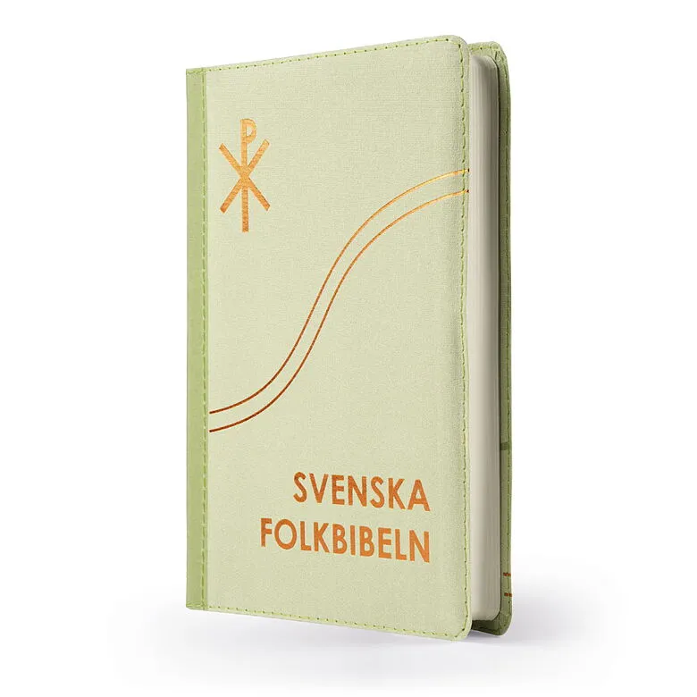 Svenska Folkbibeln 2015 – slimline linnestruktur grön