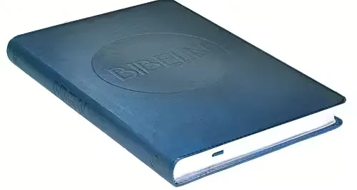 Bibel 2000 slimline – blå konstskinn