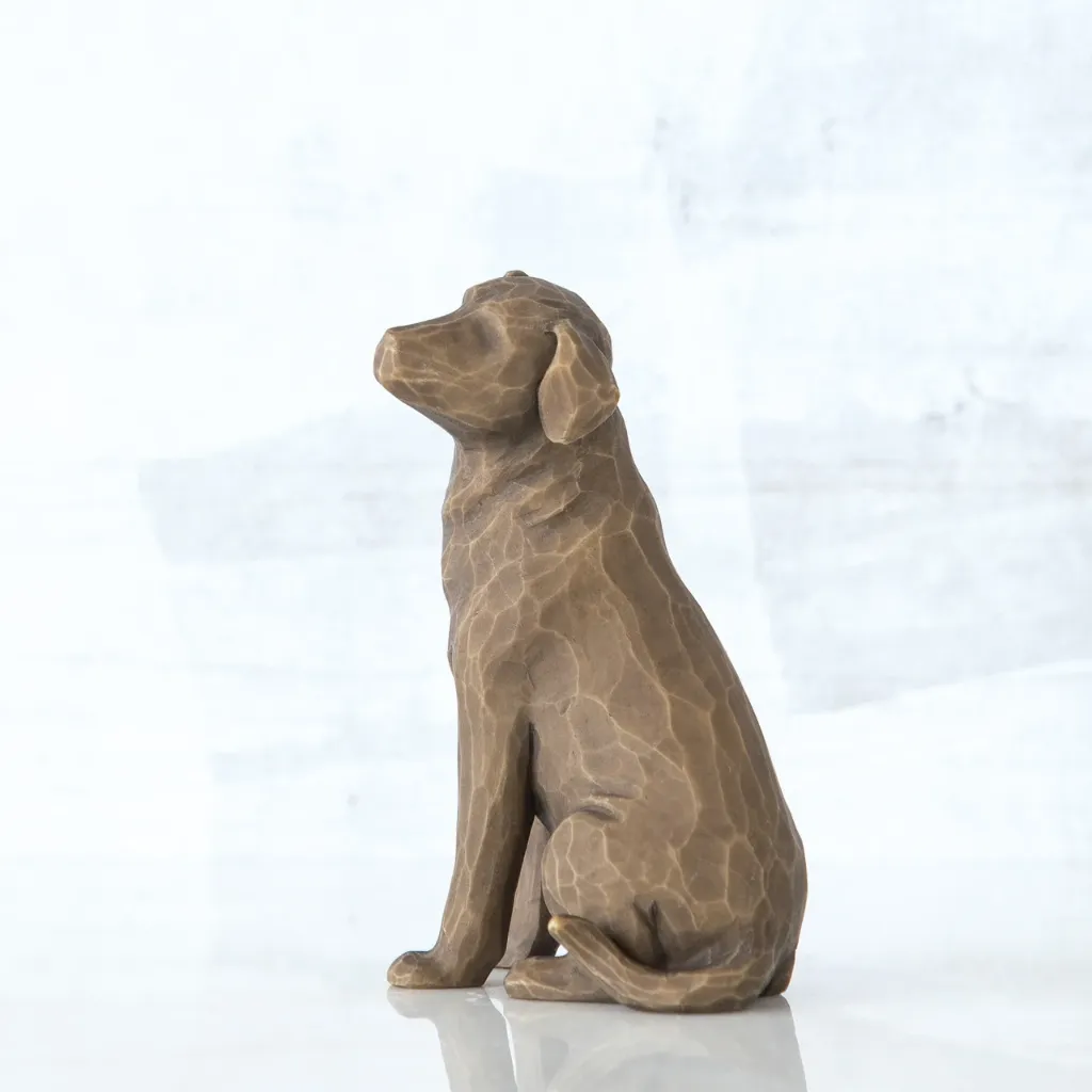 Love my Dog – Figur av Willow Tree (mörk)