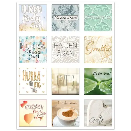 [912.007] Klistermärken – Grattis