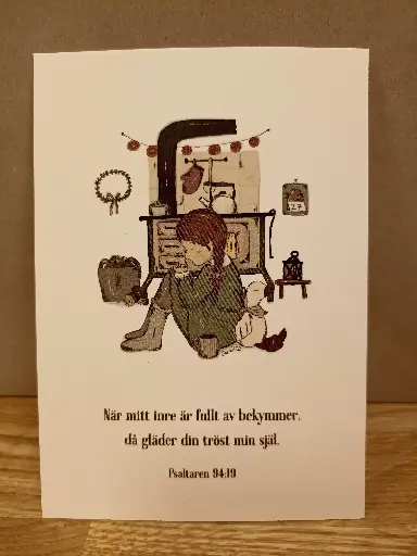 [700.010] Vykort – När mitt inre är full av bekymmer (flicka)