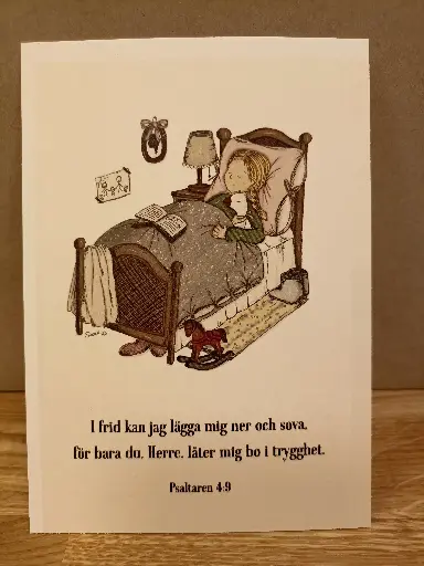 [700.006] Vykort – I frid kan jag lägga mig ner och sova (flicka)